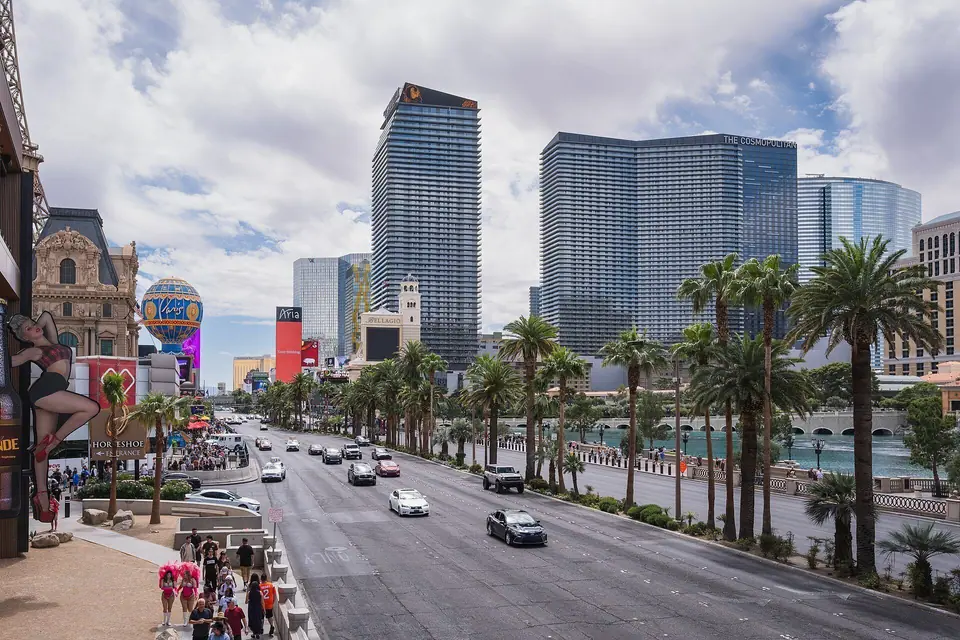 Daytime view down Las Vegas Boulevard, Paradise, NV